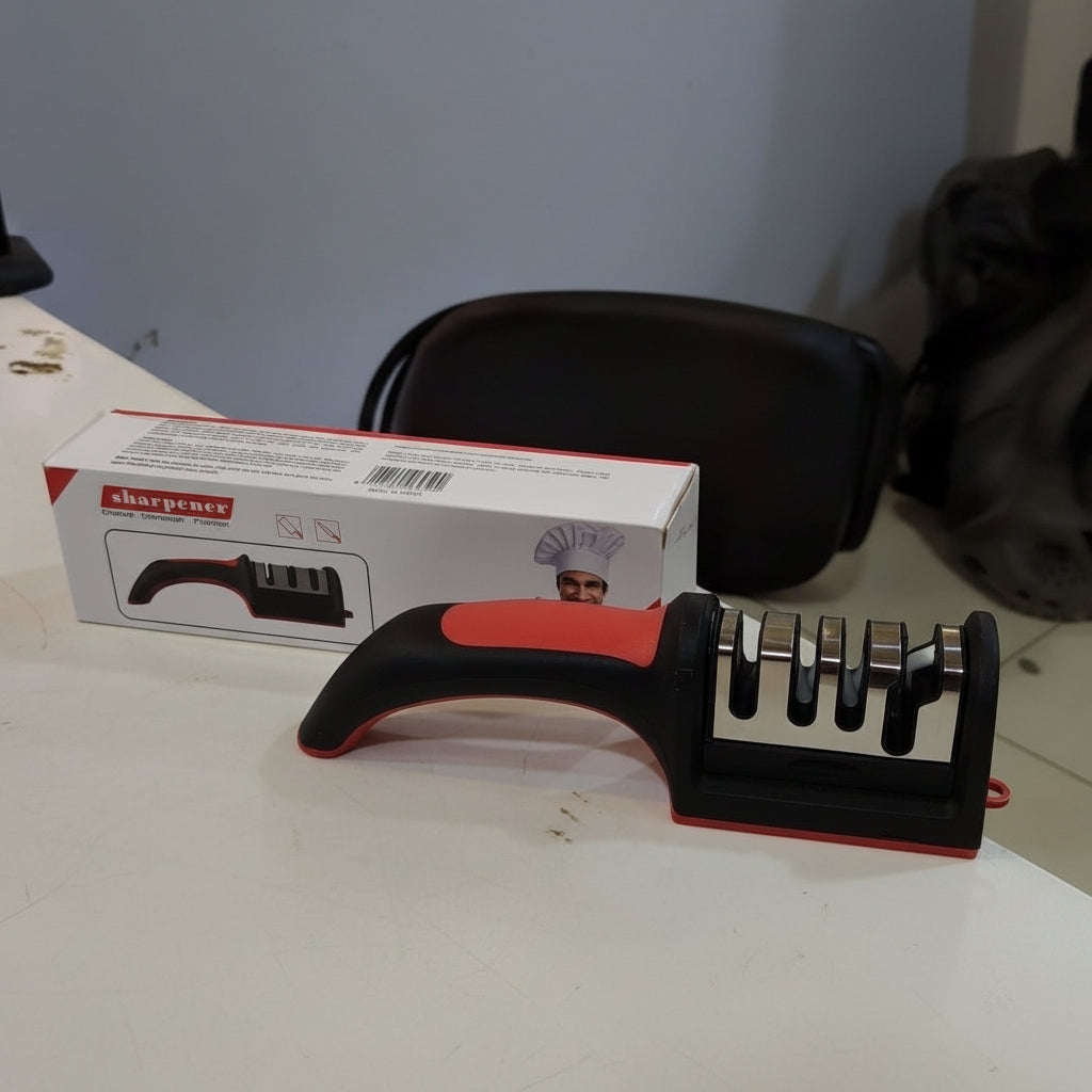 Professional 3-Stage Kitchen Knife Sharpener restores your knife to easy cut