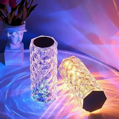 Rechargeable Rose Diamond Table Lamp with Wireless Remote - 16 RGB Colours