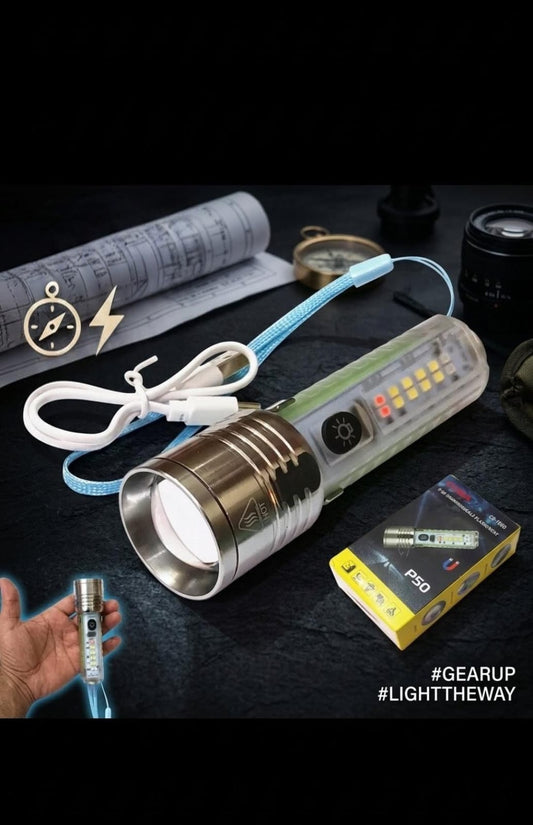 Lot Imported Coba USB Rechargeable Flashlight