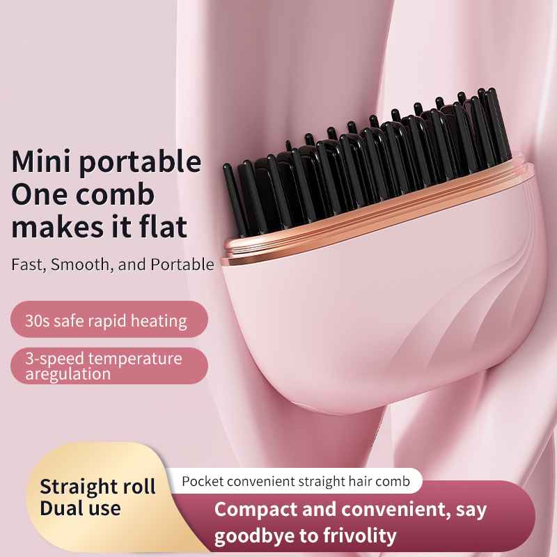 Mini Hair Straightener Comb | 2 in 1 Wireless Straightening Comb
