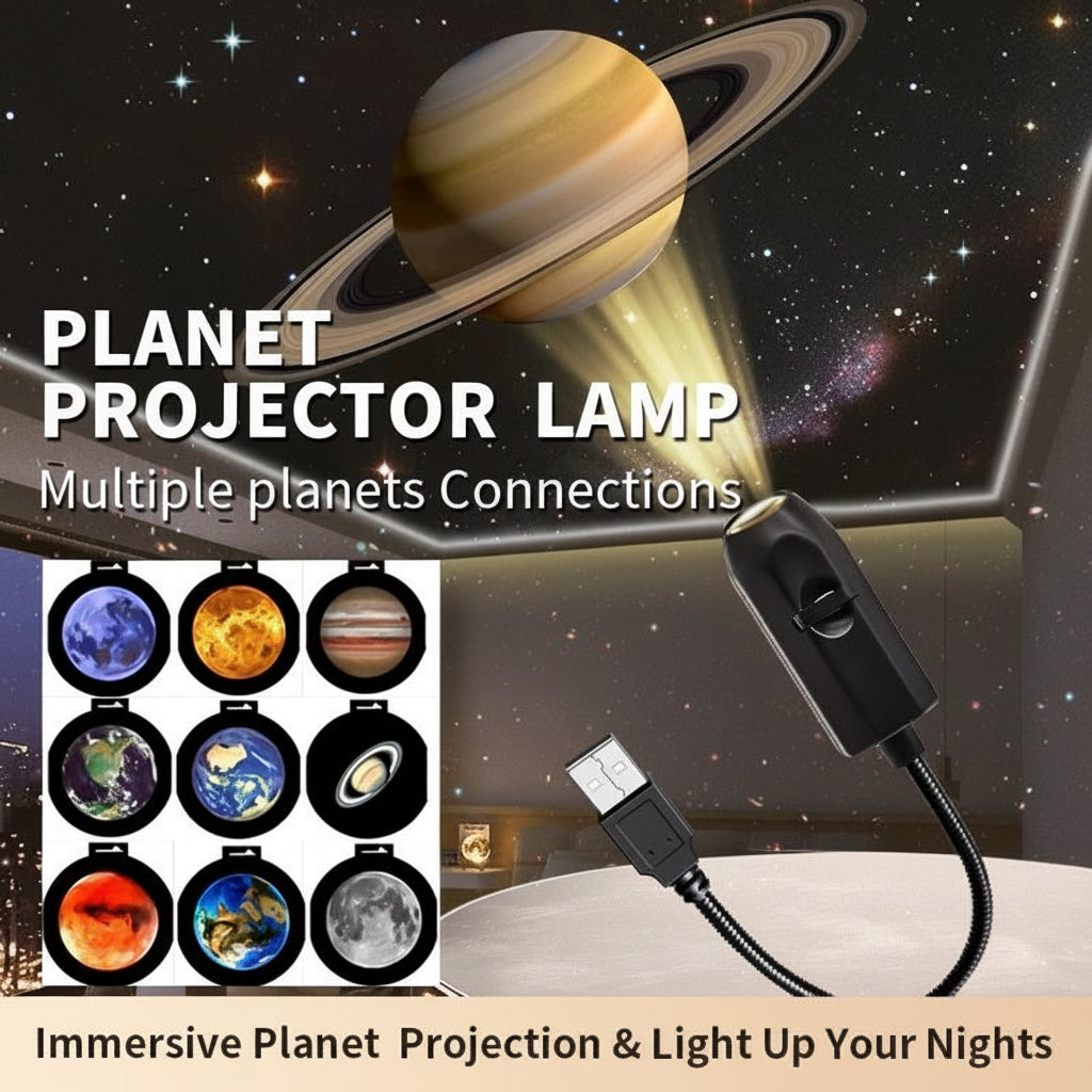 USB Ceiling Moon Earth Projection Atmosphere Light Starry Sky Lamp - 6 Lenses