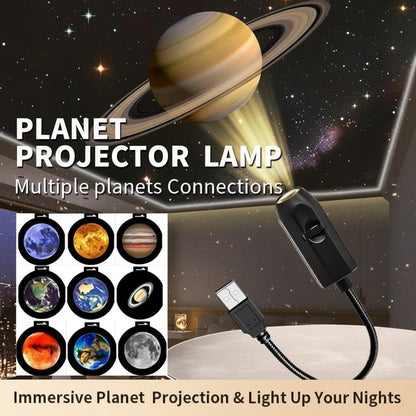 USB Ceiling Moon Earth Projection Atmosphere Light Starry Sky Lamp - 6 Lenses