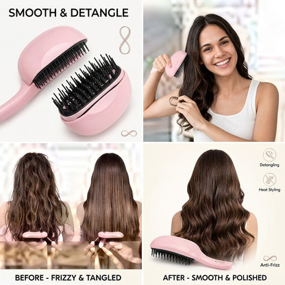 Mini Hair Straightener Comb | 2 in 1 Wireless Straightening Comb