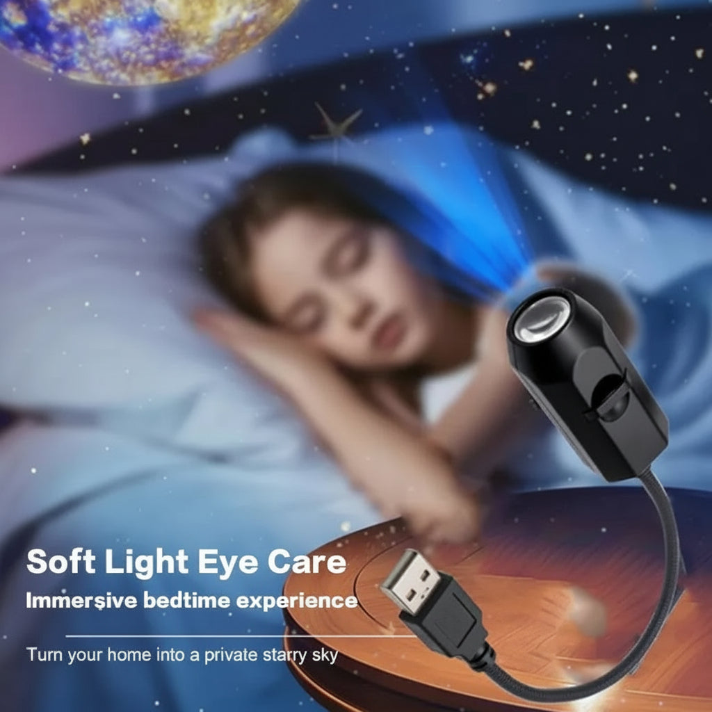 USB Ceiling Moon Earth Projection Atmosphere Light Starry Sky Lamp - 6 Lenses