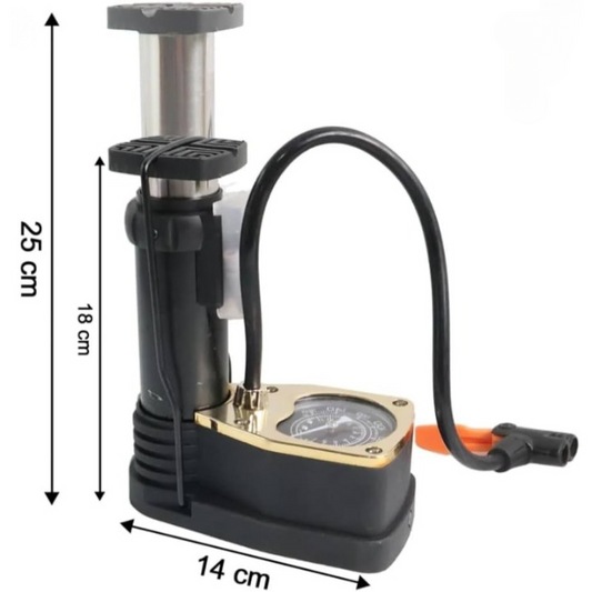 High Pressure Foot Air Pump With Pressure Gauge | For Inflation And Daily Equipment Maintenance