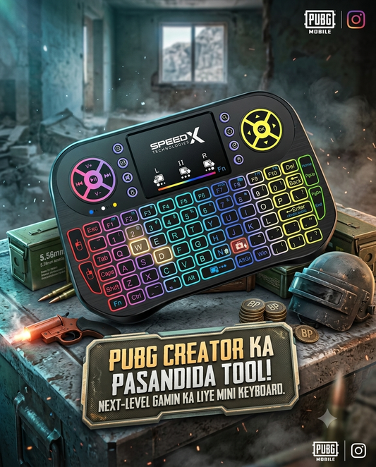 Mini Wireless Mobile PUBG Keyboard + Bluetooth Touchpad | 7 Color Backlit Light