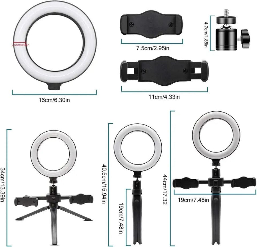 Multi Position Dual Mobile Clip Ring Light