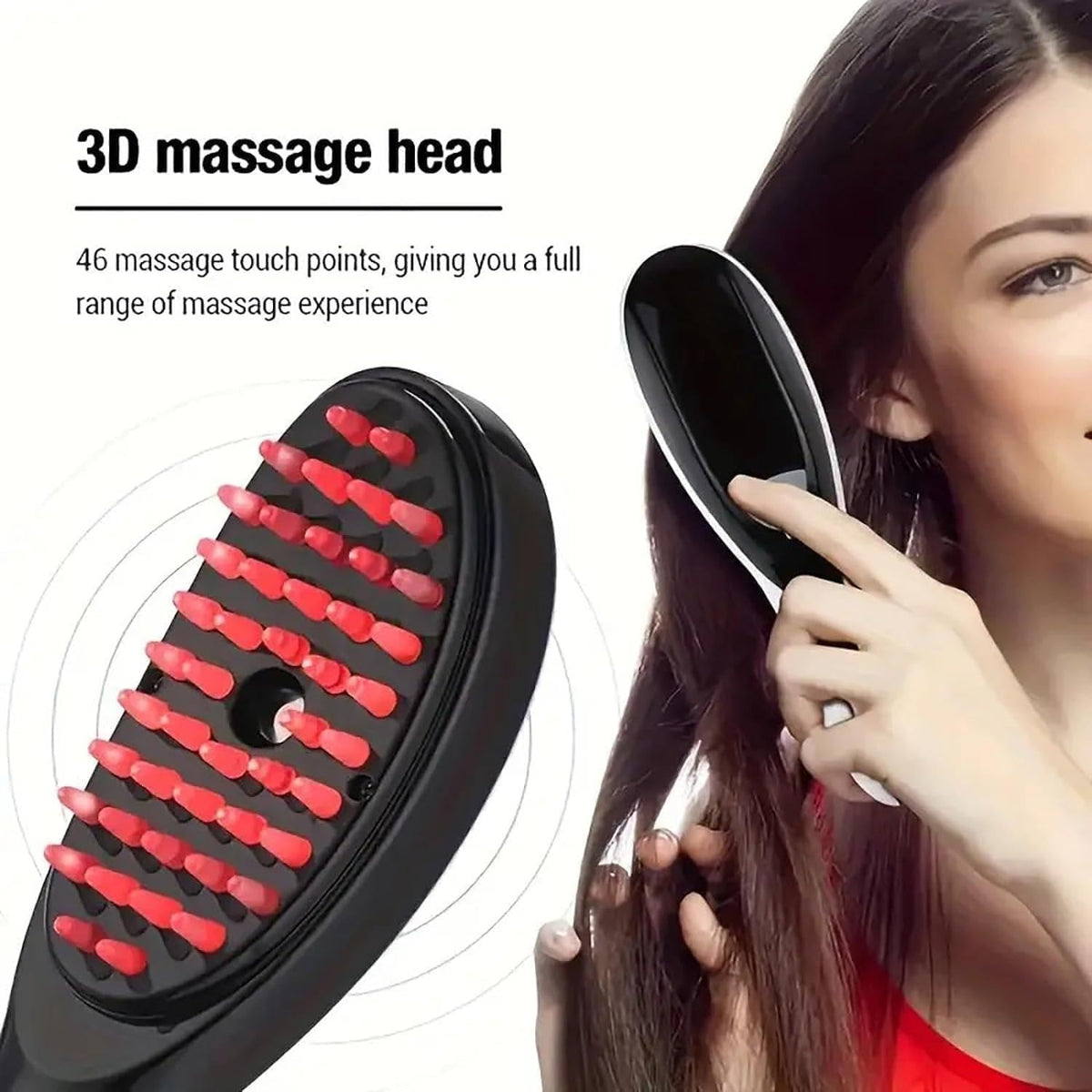 Electric 3D Scalp Massage Comb with Steam Spray & Red Blue Light Therapy - Haircare Accessory