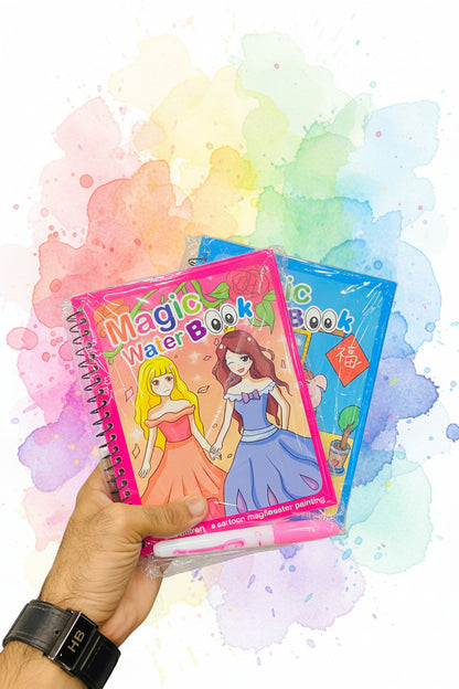Magic Water Coloring Book | Reusable Water Colouring Book With 1 Pen Educational Toy | 8 pages (Random Design)