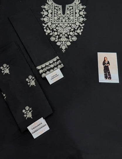 2 Pcs Women's Unstitched Embroidered Suit