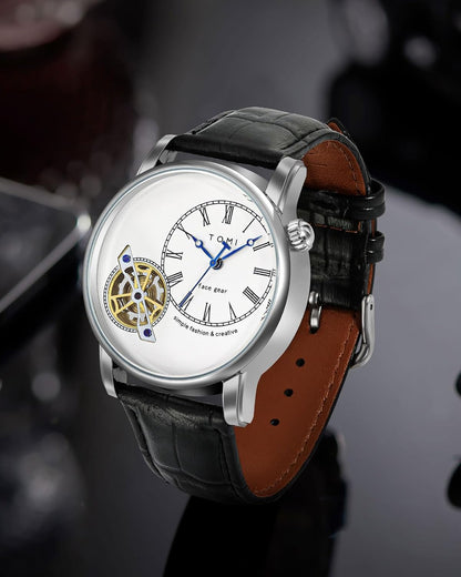 Men's Watch | Analog Leather Wrist Quartz Watch with Double Strap & 3ATM Waterproof