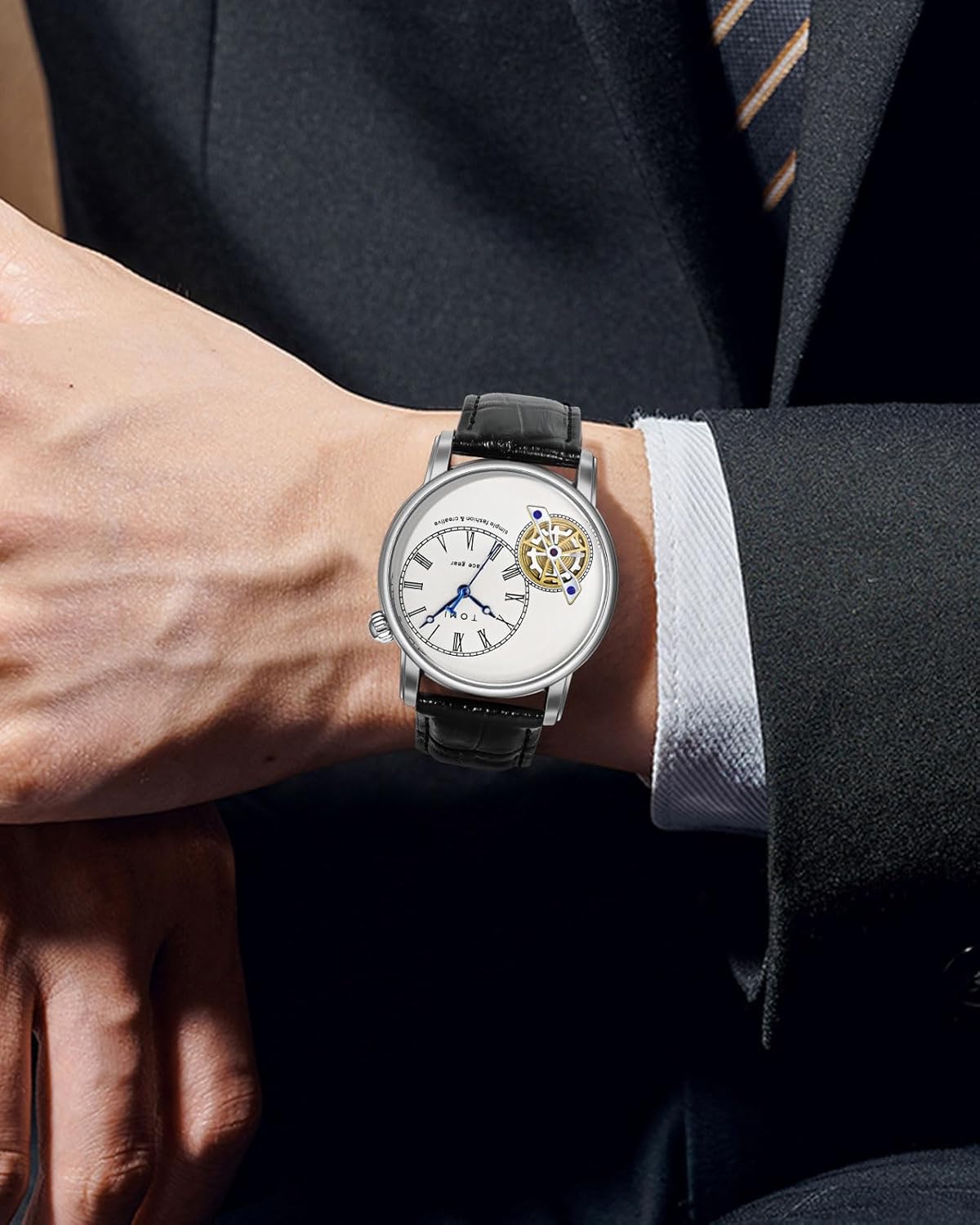 Men's Watch | Analog Leather Wrist Quartz Watch with Double Strap & 3ATM Waterproof