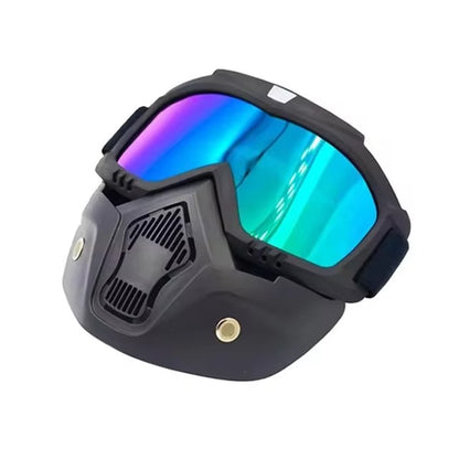 Motorcycle Goggles with Removable Full Face Mask (Random Glass Shade)