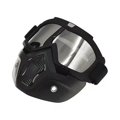 Motorcycle Goggles with Removable Full Face Mask (Random Glass Shade)