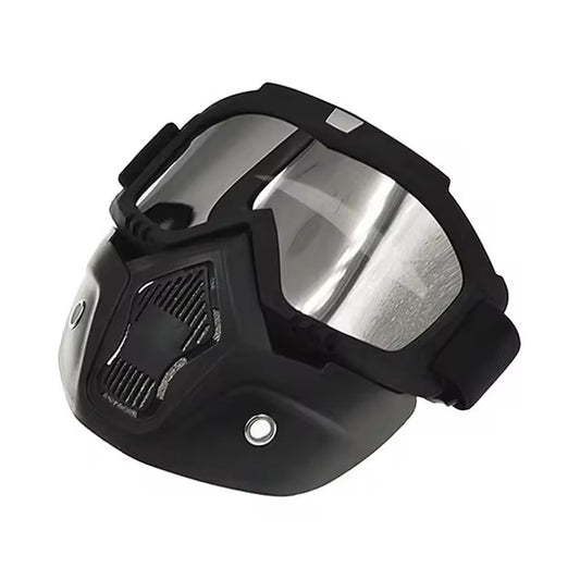 Motorcycle Goggles with Removable Full Face Mask (Random Glass Shade)