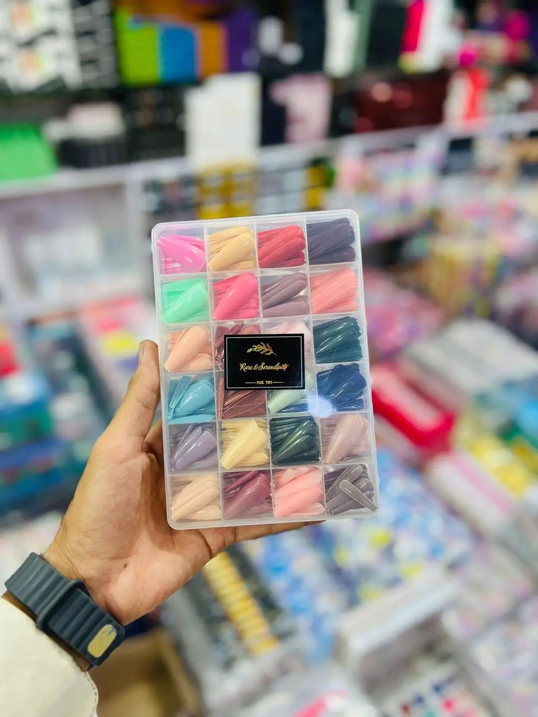 576 Pcs Multicolor Stick-On Artificial Nails | Free Glue Included