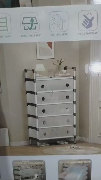 Multi Layer Dustproof Shoe Rack | Foldable Plastic Shoe Storage Cabinet | Durable Quality