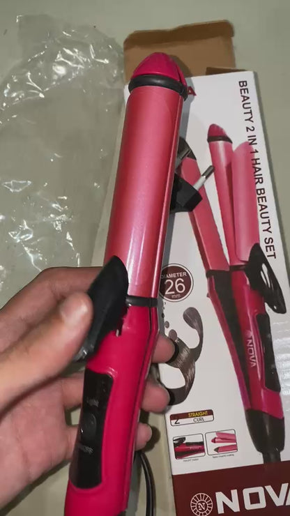 2in1 Nova Hair straightener & Curler | 2-in-1 Dual-Use Styling Tool | Quick Heat-Up Technology