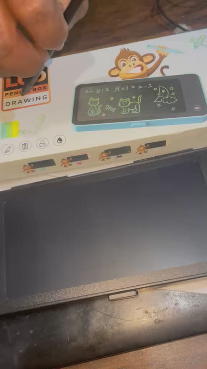 Pencil Box with LCD Writing Tablet |Stationery Box | Random Color