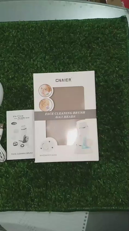 4 in 1 Electric Cleanser | Facial Cleansing Brush & Massager - Face Brush Set
