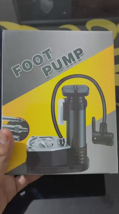 High Pressure Foot Air Pump With Pressure Gauge | For Inflation And Daily Equipment Maintenance