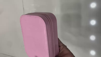 Portable Folding Makeup Mirror Jewellery Box | 3-Color LED Beauty Mirror