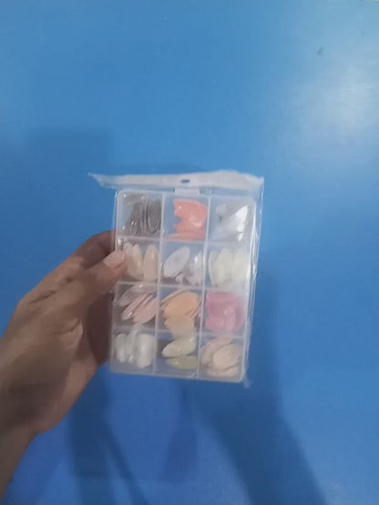 144 Pcs Multicolor False Nails Box | French Tip Nails | With Nail Glue